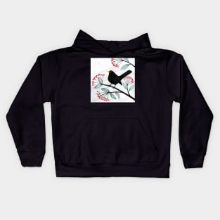 Blackbird in the Snow - Traditional Christmas scene by Cecca Designs Kids Hoodie